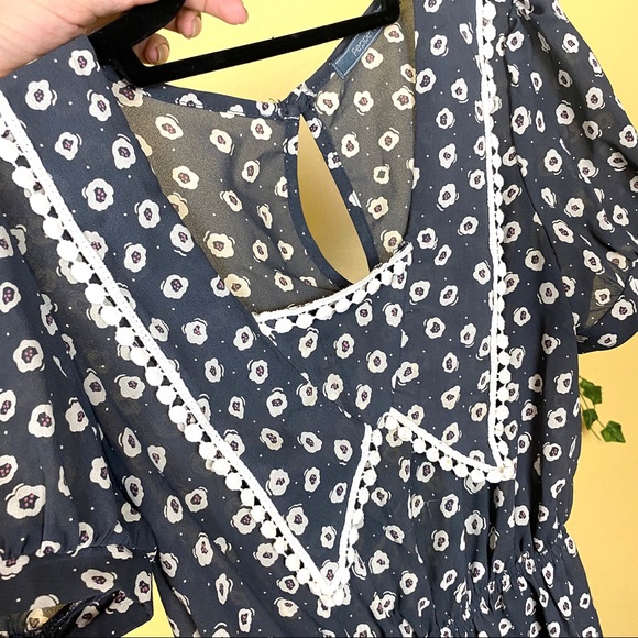 Peppermint Floral Print Boho Mini dress - Size S - Picture 4 of 8